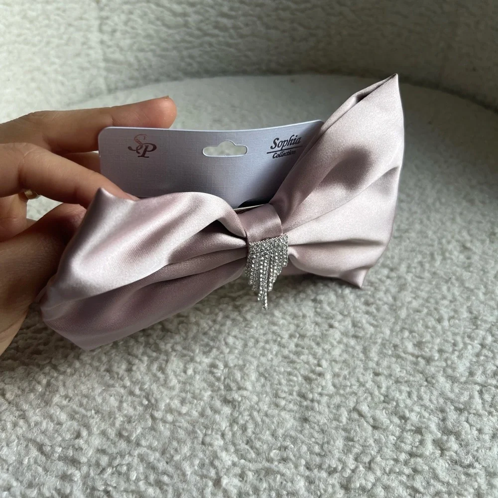 Cubic Zirconia Hair Bow Clip - Picture 7 of 8